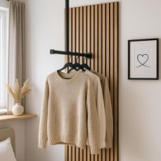 Hanger-Garderobe Væg og loftmetal LiO Hjem 240521 Sort 60-90 × 50-65cm 100kg