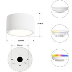 KYOTECH griestu griestu profili 9555-4 Sitrumainais Plafon Ø95mm 6W 3000K 4PCS