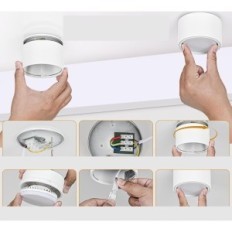 KYOTECH griestu griestu profili 9555-4 Sitrumainais Plafon Ø95mm 6W 3000K 4PCS