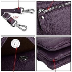 Bolsa de couro feminina no telefone Yaluxe Croperka Crossbody RFID