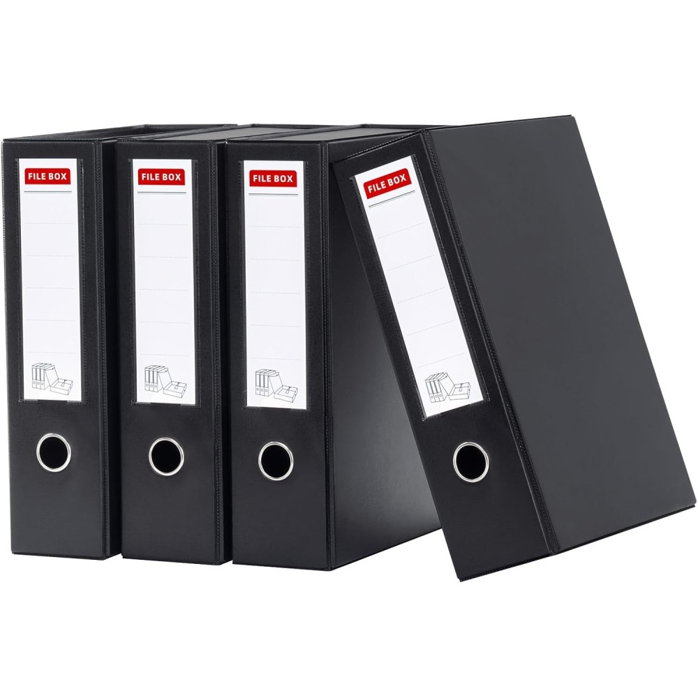 Arquivando caixas para documentos A4 SRVNPioy 4 PCs. Dobrando-se para o escritório e escola