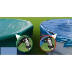 Skydd för en rund pool 500 cm (460-500 cm) planenfux 2in1 UV sommar och vinter