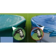 Cover for en rund pool 500 cm (460-500 cm) Planenfux 2in1 UV sommer og vinter