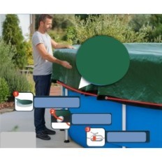 Couverture pour une piscine ronde 500 cm (460-500 cm) Planenfux 2in1 UV été et hiver