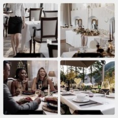 Tovaglia rettangolare Balcone e Falcon 140x240 cm Bianco 4 PC.