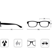 Okulary do czytania La Société RRR77 +1.0 unisex zestaw 3 szt.