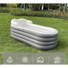 Spa inflável de banheira para adultos com encosto de cabeça e capa 168 × 76 × 68 cm