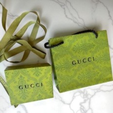 Gucci Bag og Box Gucci Green Partong Ribbon 165x65x125mm