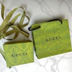 Gucci Borsa e box Gucci Green Cardboard Nastro 165x65x125mm
