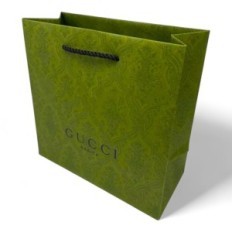 Gucci 32,5x28x9 cm vert avec du papier épais avec des poignées fortes