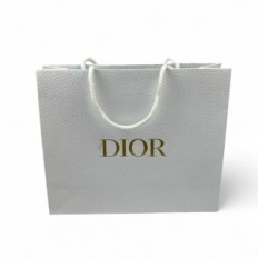 Papiertüte Dior 27x10x23cm Weißes strukturiertes Papier mit weißen Griffen