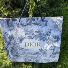 Dior Dior τσάντα Tile de Jouy Τίγρεις και Δάσος Χρυσό Λογότυπο Μαύρες Χειρολαβές Premium