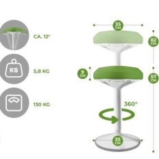 Office Hoker EZSIDE Ergonómiailag állítható zöld POWEST