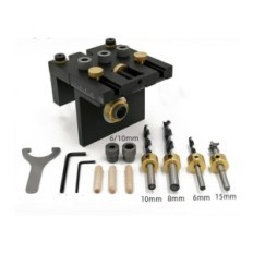Dispositif de menuiserie LFHelper 3 W 1 Modèle de forage en bois 6/8/10/15 mm