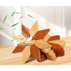 Potato pads YTACREA 5 pcs Bamboo non-slip in the shape of a windmill with a stand