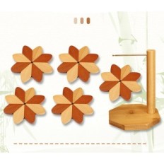 Almofadas de batata ytacrea 5 pcs bambu antiderrapante em forma de moinho de vento com um suporte