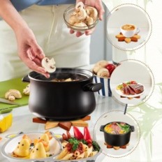 Bramborové podložky Ytacrea 5 ks bambusový protiskluzový ve tvaru větrného mlýnu se stojanem