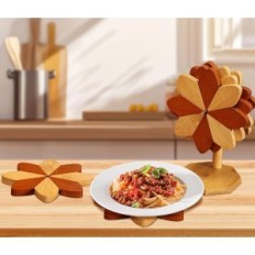 Almofadas de batata ytacrea 5 pcs bambu antiderrapante em forma de moinho de vento com um suporte