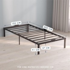 Begagnade Dreamzle Metalbädd 100x200 Ram Metallbädd med ram