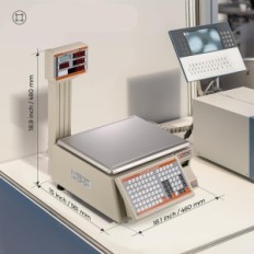 Bonvoisin shop scale for 30kg label printing with exhibition printer