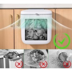 Garbage kurv. Folding 9L Ytacrea Hengende med et lokk på baderomsutstillingen