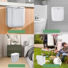 Cestino della spazzatura. Pieghevole 9L Ytacrea Appeso con un coperchio della mostra del bagno