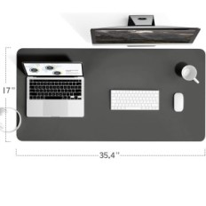 Desktop Mat Ysagi 90 × 43 cm Kožená protišmyková podložka tmavo sivá
