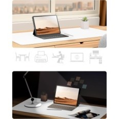 Desktopové rohože YSAGI 90 × 43 cm kožená podložka XXL Non-Slip White