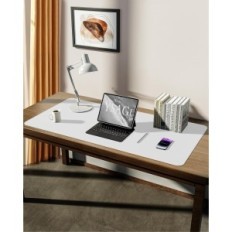 Desktopové rohože YSAGI 90 × 43 cm kožená podložka XXL Non-Slip White
