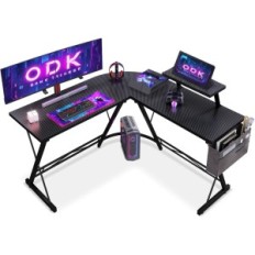 Metalni kut desk disk 127x127 cm crno s gornjim dijelovima ugljičnog vlakna