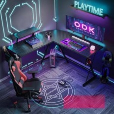 Kovový uhol Disk 127x127 cm Čierna s uhlíkovým vláknom