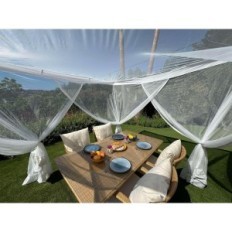 Grade de mosquito no terraço 250x250 cm branco para o gazebo e jardim