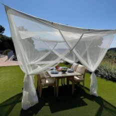 Mosquito grid on the terrace 250x250 cm white to the gazebo and garden