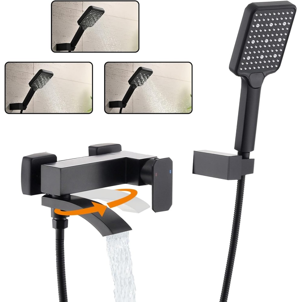 Black Bath Tub Baitje med bad og udstilling headset