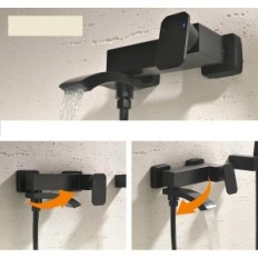 Fekete fürdő akkumulátor BAITUJIE zuhanyzóval és headset