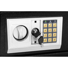 Biztonságos elektronikus széf az öntesztésre és a kulcsra 38x30x30 cm-re