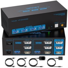 Przełącznik KVM CMSTEDCD 2xPC na 3 monitory HDMI+2DP USB3.0 POWYSTAWOWY