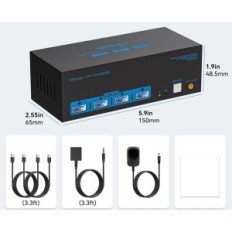 KVM CMSTEDCD 2XPC prepínač pre 3 HDMI + 2DP USB3.0 monitory Exhibition