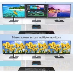 KVM CMSTEEDCD 2xPC-kytkin 3 HDMI + 2DP USB3.0 -monitorien näyttely
