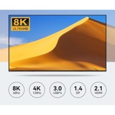 KVM CMSTEDCD 2XPC Zapnite 3 HDMI + 2DP USB3.0 monitory s káblami