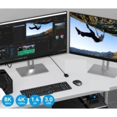KVM DisplayPort 2xpc switch para 2 monitores 4k120Hz 8k60hz USB3.0