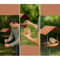 Alimentador de aves en un soporte de 158 cm Maxito