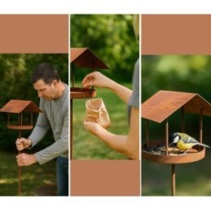 Alimentador de aves en un soporte de 158 cm Maxito