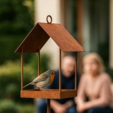 Feeder za ptice na štandu 143 cm rustikalni metal