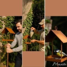 Bird Feeder på et stativ 143 cm rustik metal