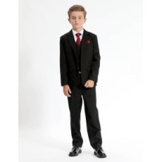 Gebrauchte 2-teilige Jungenanzug Black Jacke und Hosen 7-8 Jahre