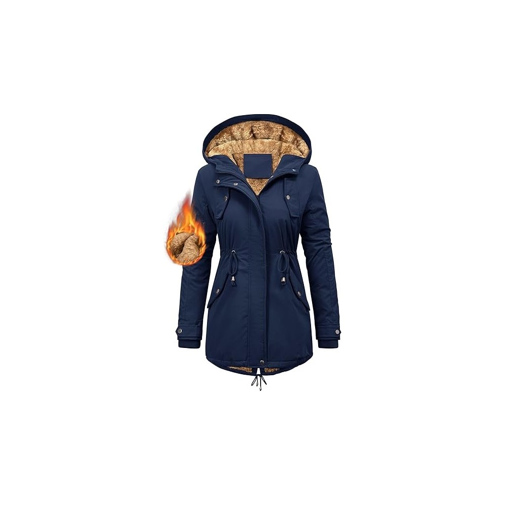 Winterjack Dames Cmtop Lang met een kap opgewarmd met zakken