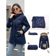 Veste d'hiver Femme CMTOP Longue avec une cagoule réchauffée avec des poches