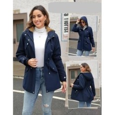 Jaqueta de inverno feminino a cmtop longa com um capuz aquecido com bolsos