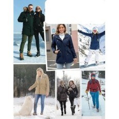 Winterjacke Damen CMTOP Langer mit einer mit Taschen erwärmten Haube